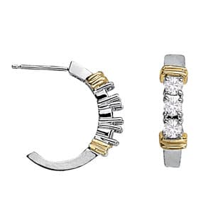 Earrings 3 Stone — White Gold