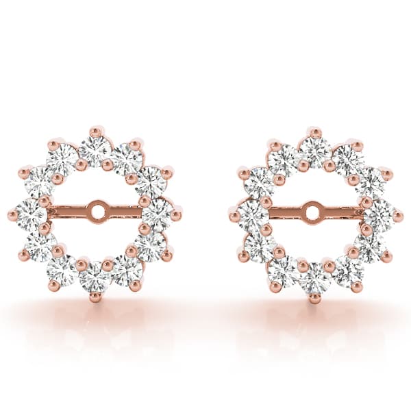 Prong Set Earring Jacket (1.44 ct. tw.), Front view in rose gold