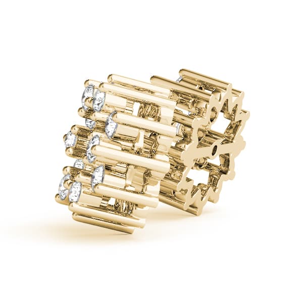Prong Set Earring Jacket (1.44 ct. tw.), Side view in yellow gold