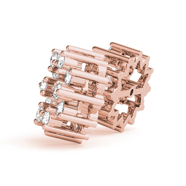 Prong Set Earring Jacket (1.44 ct. tw.), Side view in rose gold