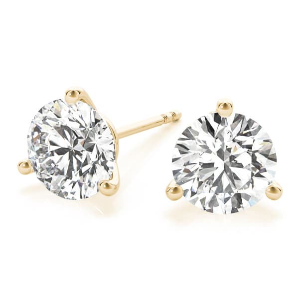 Prong Set Solitaire Earrings (1/2 ct. tw.), Angle view in yellow gold