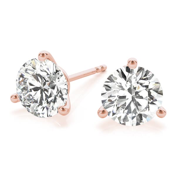 Prong Set Solitaire Earrings (1 ct. tw.), Angle view in rose gold