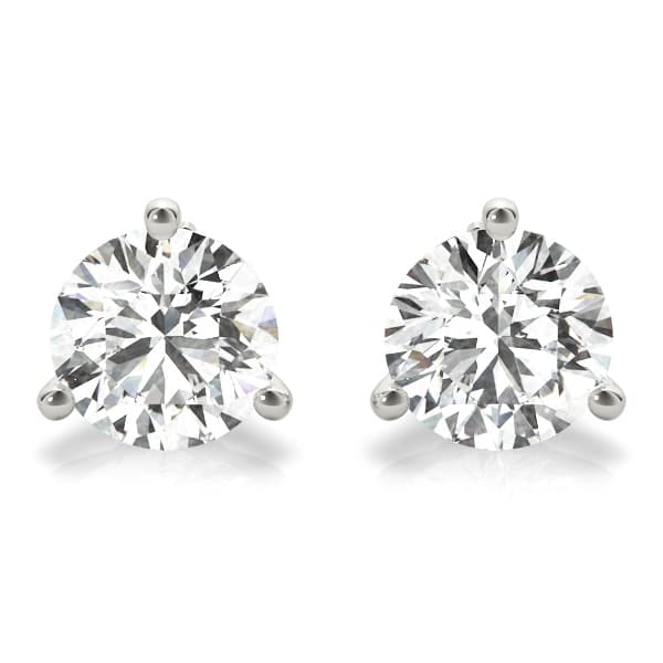 Prong Set Solitaire Earrings — 1/2 CT — View 1