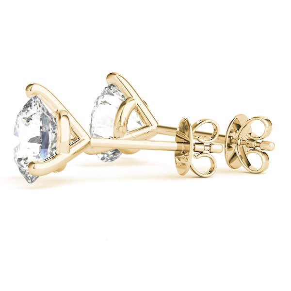 Prong Set Solitaire Earrings (1/2 ct. tw.), Side view in yellow gold