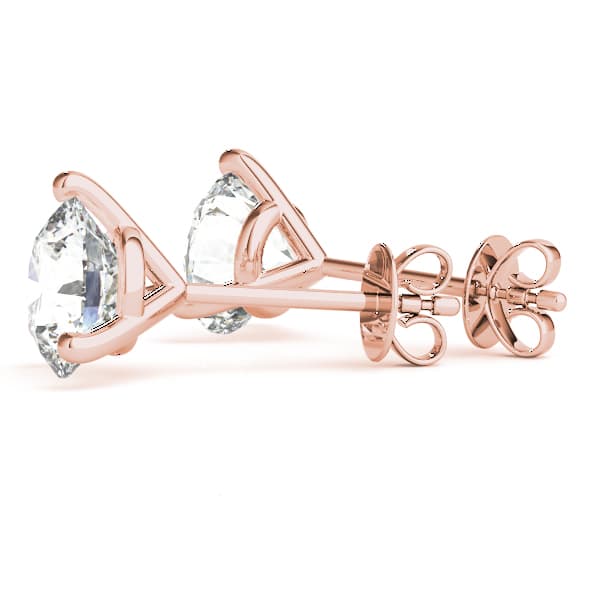 Prong Set Solitaire Earrings (1 ct. tw.), Side view in rose gold