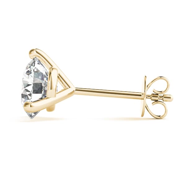 Prong Set Solitaire Earrings (1/2 ct. tw.), Top view in yellow gold