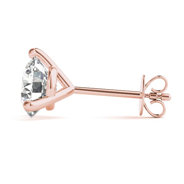 Prong Set Solitaire Earrings (1 ct. tw.), Top view in rose gold