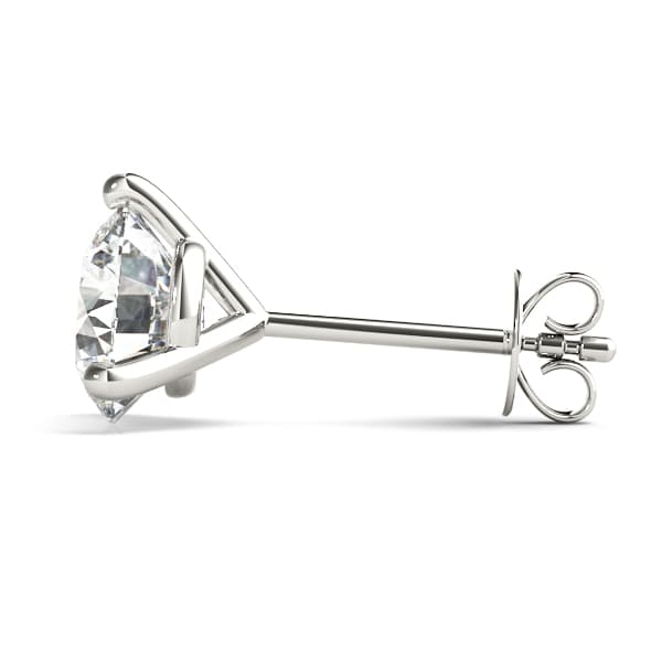 Prong Set Solitaire Earrings (1 ct. tw.), Top view in white gold or platinum