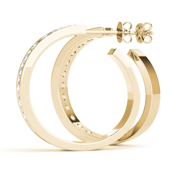 Hoop Earrings Standard Hoop Earring (1.92 ct. tw.), Angle view in yellow gold