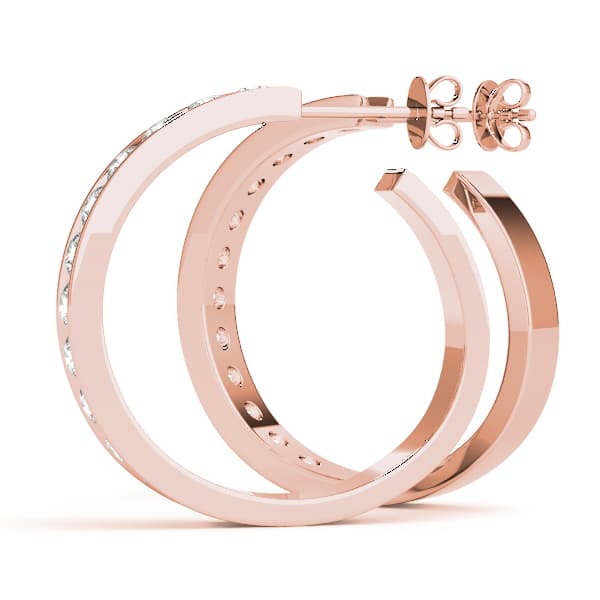 Hoop Earrings Standard Hoop Earring (1/4 ct. tw.), Angle view in rose gold
