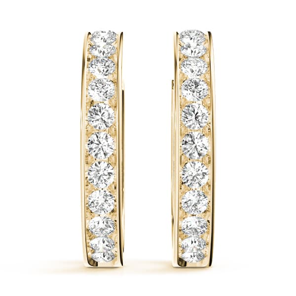 Hoop Earrings Standard Hoop Earring (1.92 ct. tw.), On hand view in yellow gold