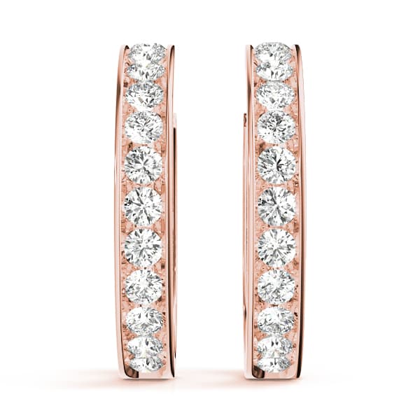 Hoop Earrings Standard Hoop Earring (1/4 ct. tw.), On hand view in rose gold