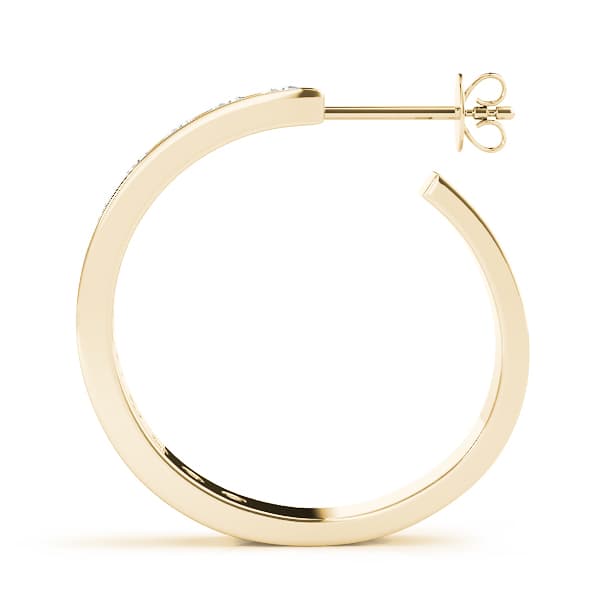 Hoop Earrings Standard Hoop Earring (1.92 ct. tw.), Side view in yellow gold