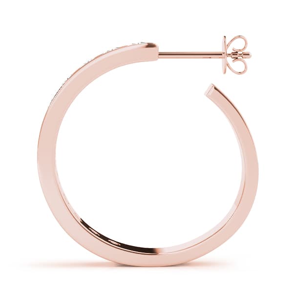 Hoop Earrings Standard Hoop Earring (1/4 ct. tw.), Side view in rose gold