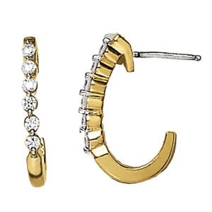 Earrings Hoop Earrings J-hoops — White Gold