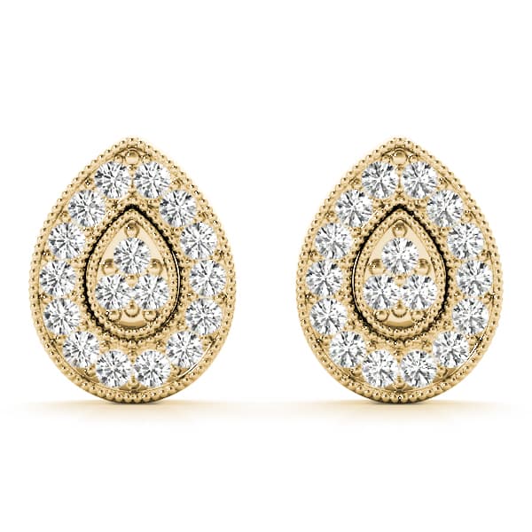 Cluster Earring (1/8 ct. tw.), Front view in yellow gold