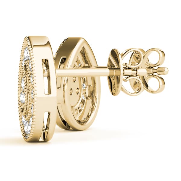 Cluster Earring (1/8 ct. tw.), Angle view in yellow gold