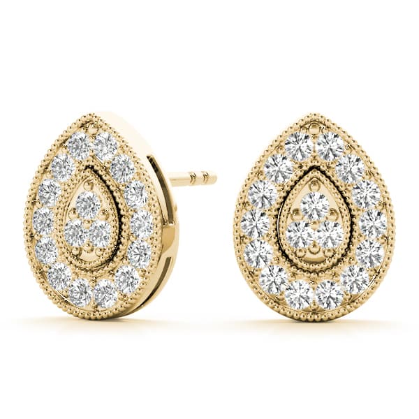Cluster Earring (1/8 ct. tw.), On hand view in yellow gold