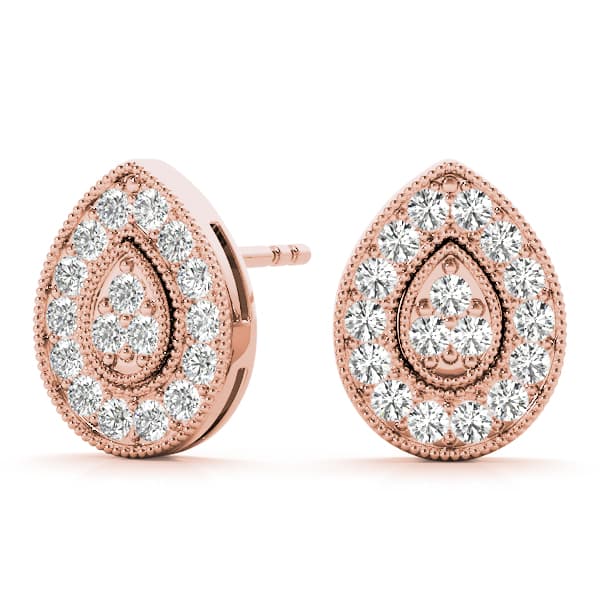 Cluster Earring (1/8 ct. tw.), On hand view in rose gold