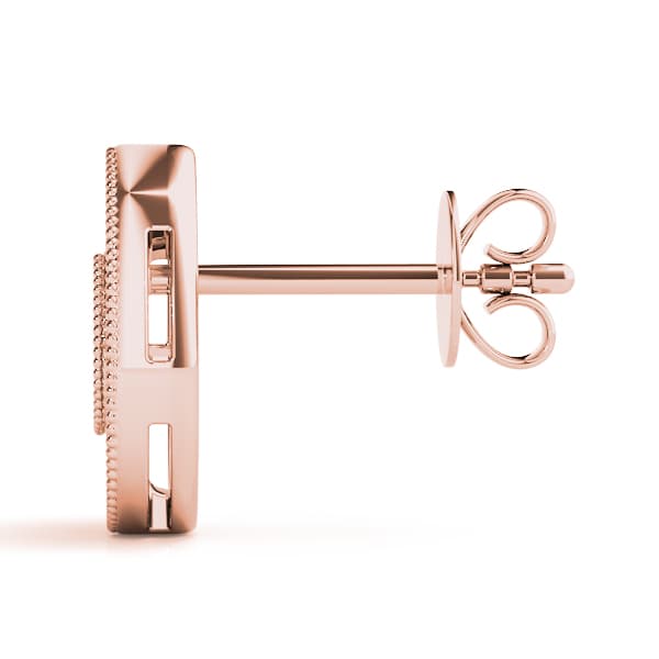 Cluster Earring (1/8 ct. tw.), Side view in rose gold