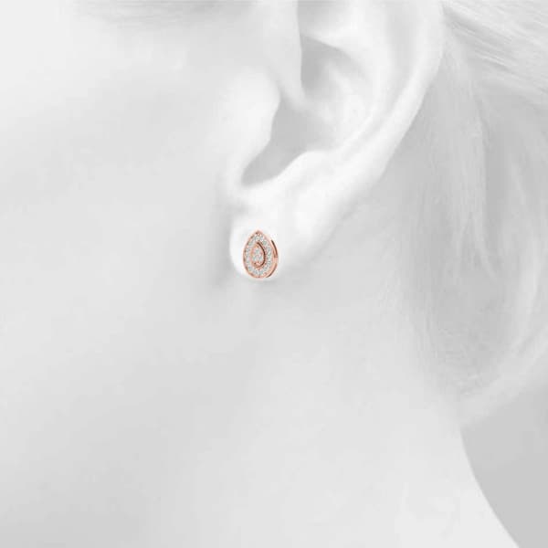 Cluster Earring (1/8 ct. tw.), Top view in rose gold