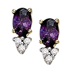 Earrings Color Oval — White Gold