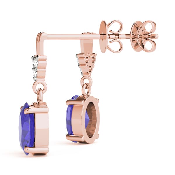 Color Oval Earring (0.06 ct. tw.), Angle view in rose gold