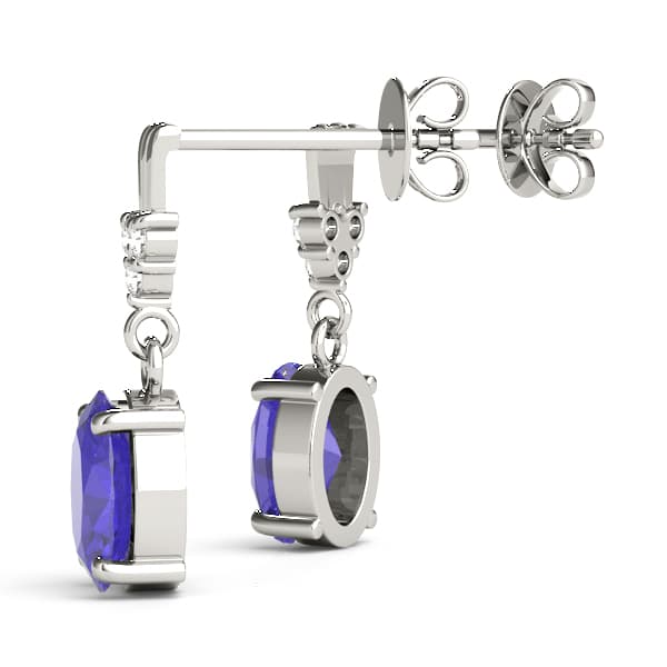 Color Oval Earring (0.06 ct. tw.), Angle view in white gold or platinum