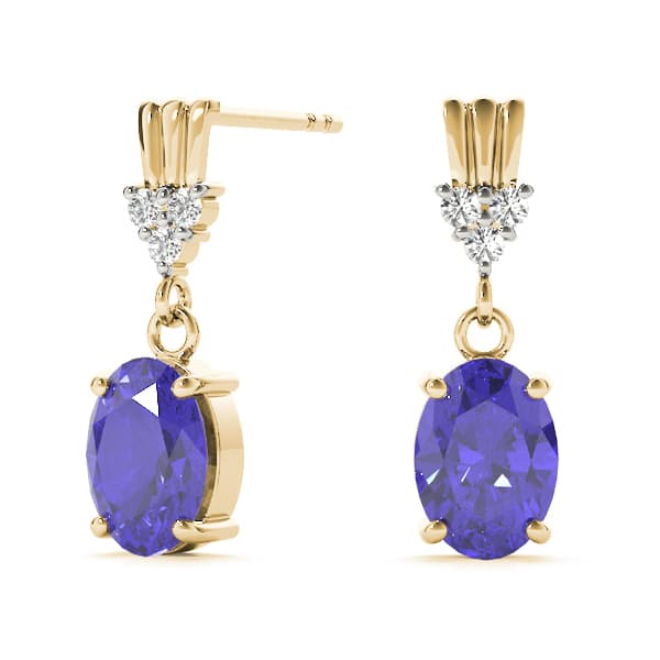 Color Oval Earring (0.06 ct. tw.), On hand view in yellow gold