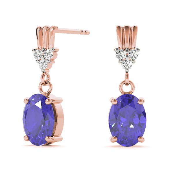 Color Oval Earring (0.06 ct. tw.), On hand view in rose gold