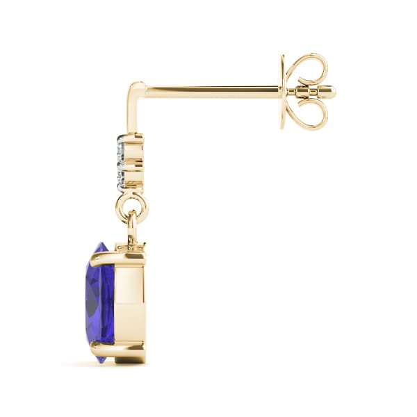 Color Oval Earring (0.06 ct. tw.), Side view in yellow gold