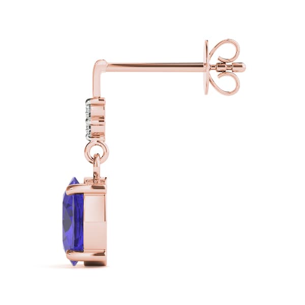 Color Oval Earring (0.06 ct. tw.), Side view in rose gold