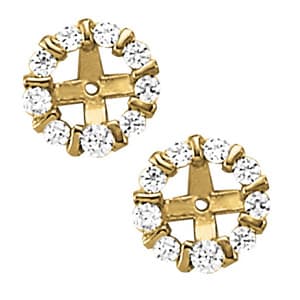 Earrings Jackets-6.0 mm Id — White Gold