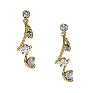 Diamond Fashion Earring, Right (0.44 ct. tw.), Front view in yellow gold