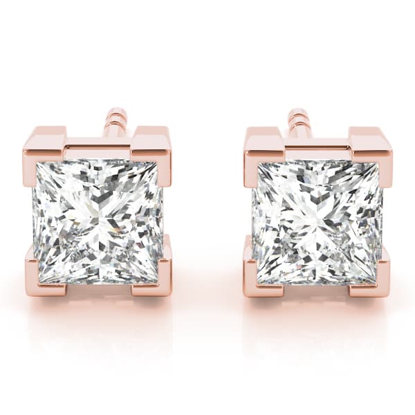 Single Stone Earring (0.2 ct. tw.), Front view in rose gold