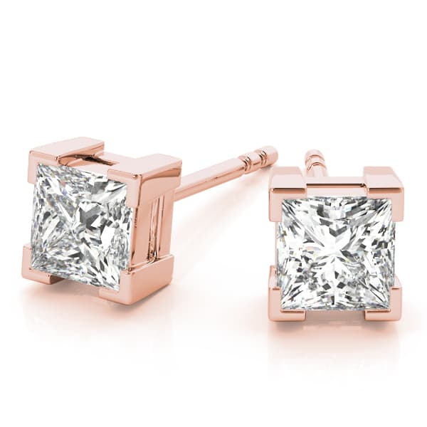 Single Stone Earring (0.2 ct. tw.), On hand view in rose gold