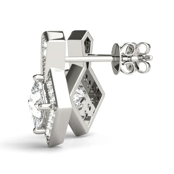 Fashion Earring (1/8 ct. tw.), Angle view in white gold or platinum