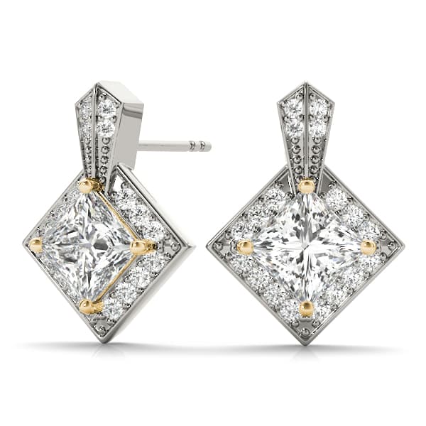 Fashion Earring (1/8 ct. tw.), On hand view in yellow gold