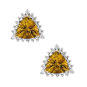 Earrings Color Round — White Gold