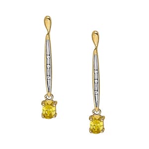 Oval Shape Color Earrings — White Gold