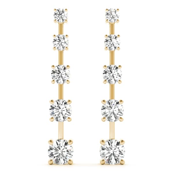 5-Stone Journey Earrings (2 ct. tw.), Front view in yellow gold