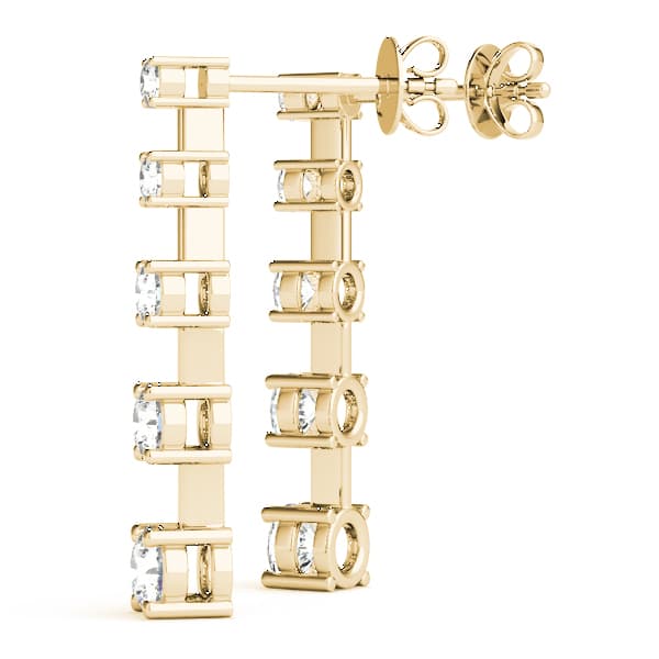 5-Stone Journey Earrings (2 ct. tw.), Angle view in yellow gold