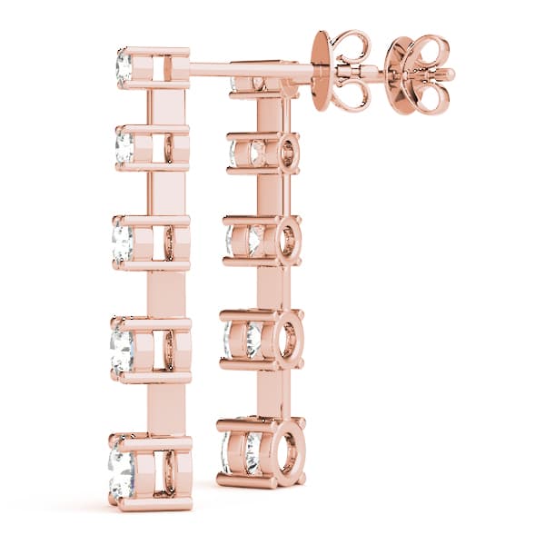 5-Stone Journey Earrings (2 ct. tw.), Angle view in rose gold