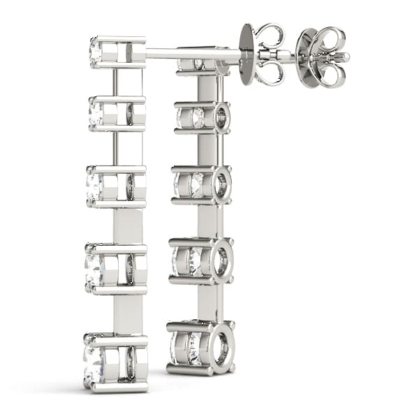 5-Stone Journey Earrings (1 ct. tw.), Angle view in white gold or platinum
