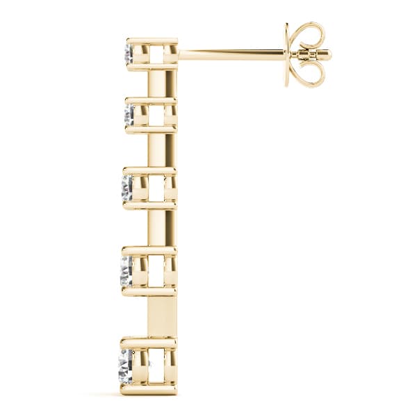 5-Stone Journey Earrings (2 ct. tw.), Side view in yellow gold
