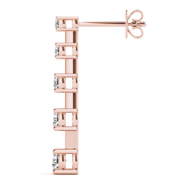 5-Stone Journey Earrings (2 ct. tw.), Side view in rose gold