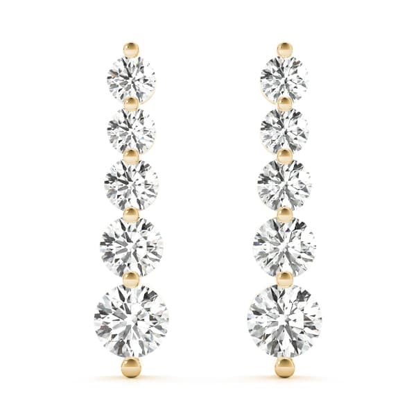Journey Drop Earrings (3 ct. tw.), Front view in yellow gold
