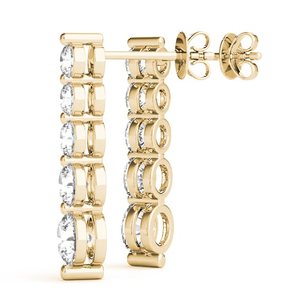 Journey Drop Earrings (3 ct. tw.), Angle view in yellow gold