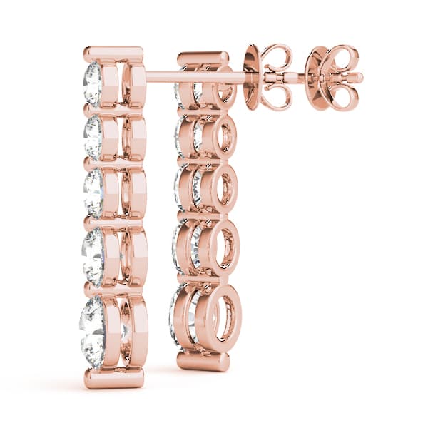 Journey Drop Earrings (1 ct. tw.), Angle view in rose gold