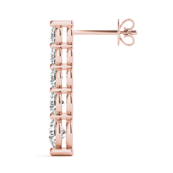 Journey Drop Earrings (1 ct. tw.), Side view in rose gold